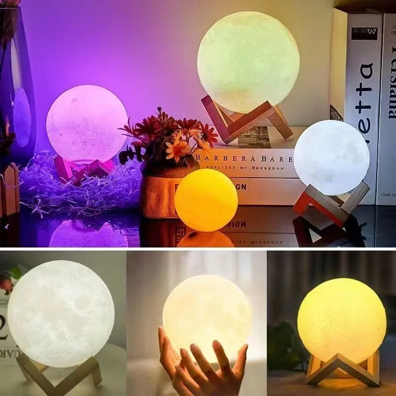8cm3D printing moonlight belt plastic bracket LED night light children's night light bedroom decoration birthday gift