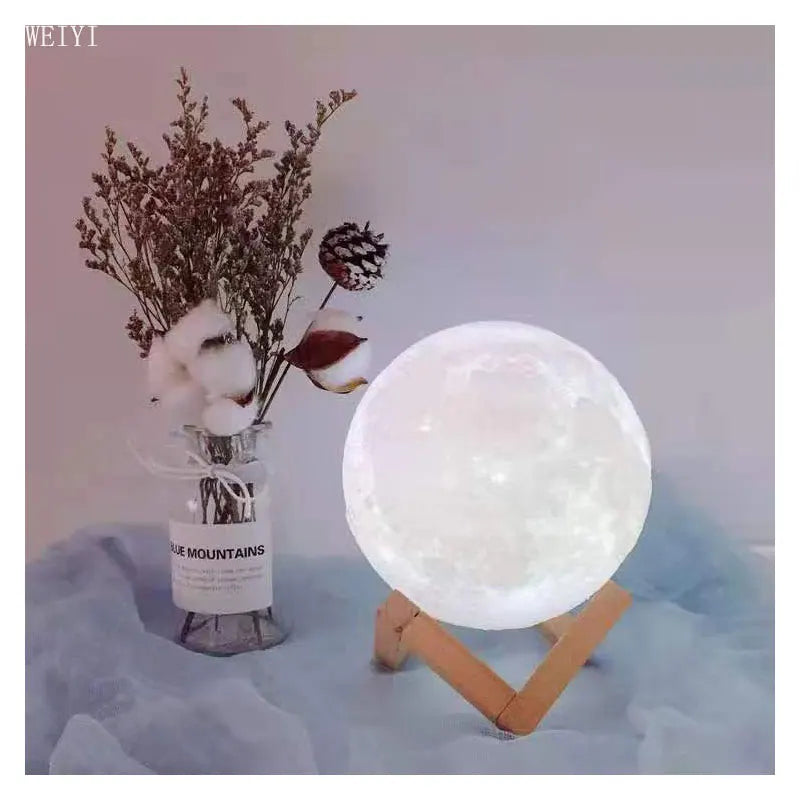 8cm3D printing moonlight belt plastic bracket LED night light children's night light bedroom decoration birthday gift