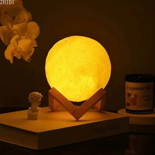 8cm3D printing moonlight belt plastic bracket LED night light children's night light bedroom decoration birthday gift